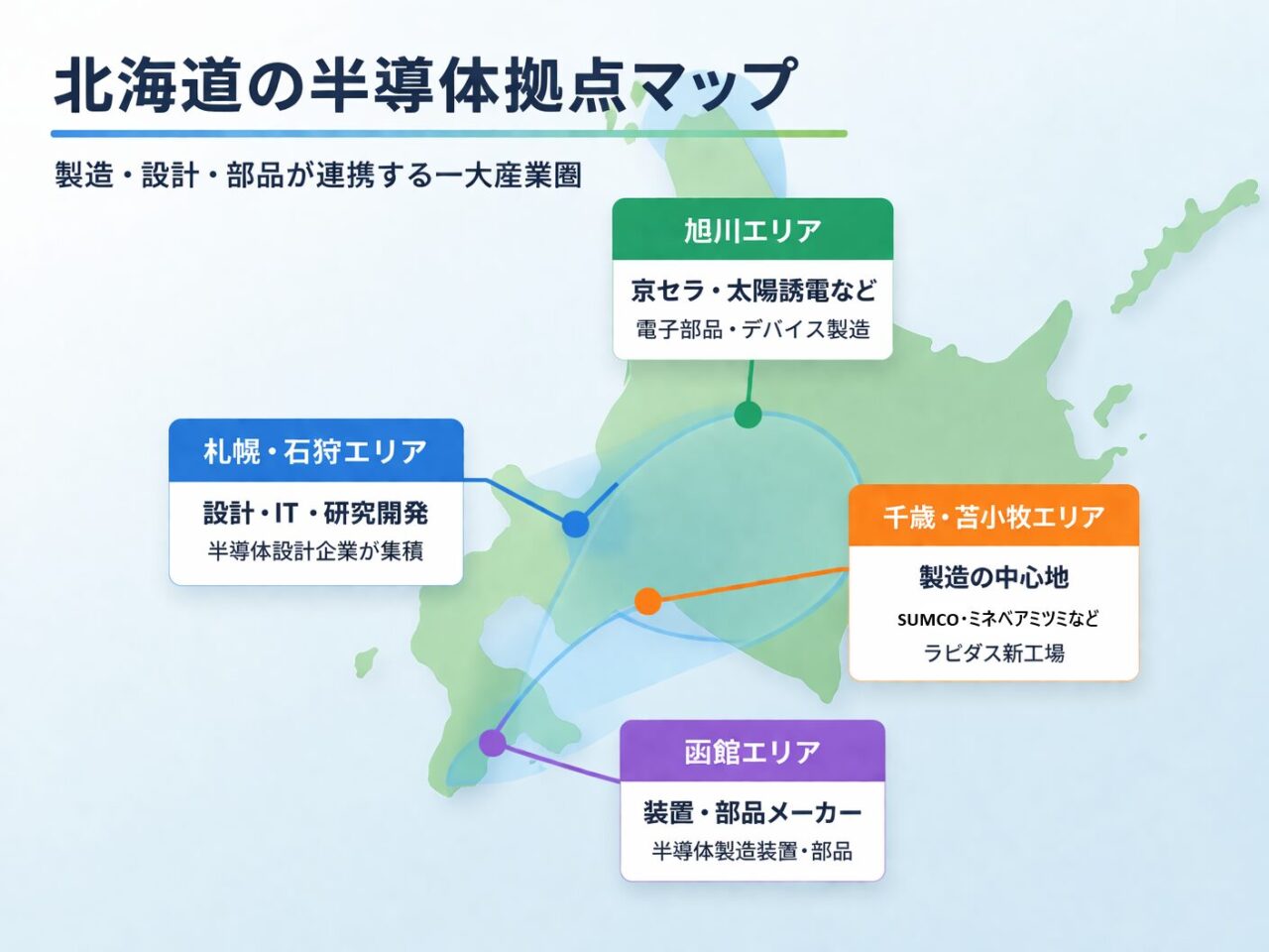 北海道の半導体拠点マップ